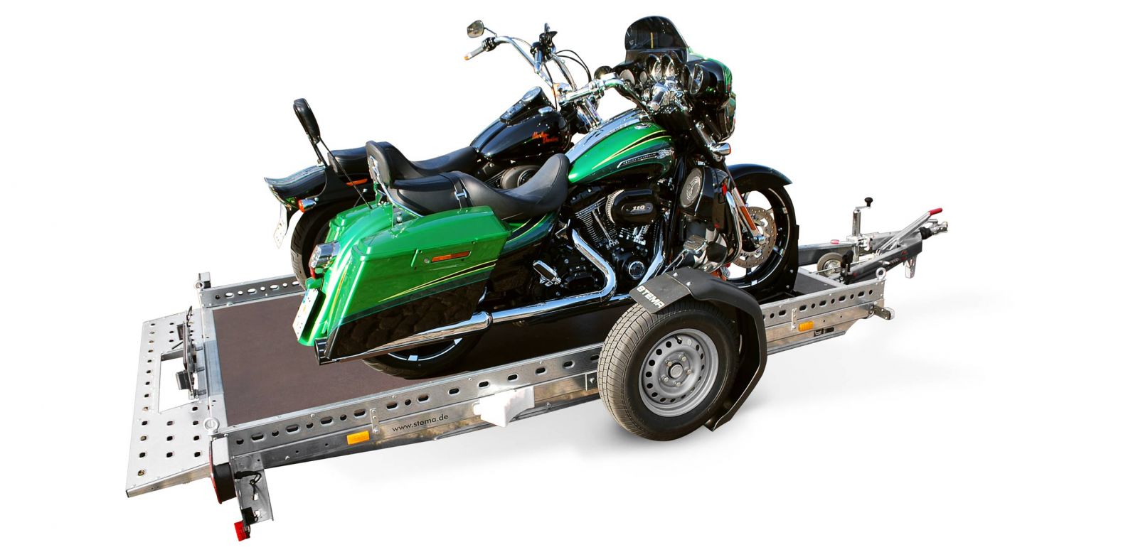 WOM1000 1000kg Verlaagbare motortrailer 251x128cm